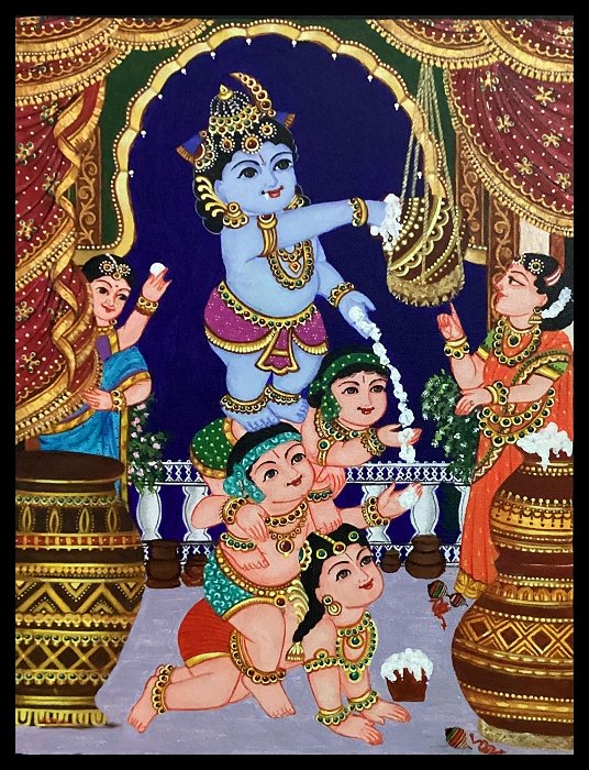 Krishna - acrylic on canvas by SumathiALN