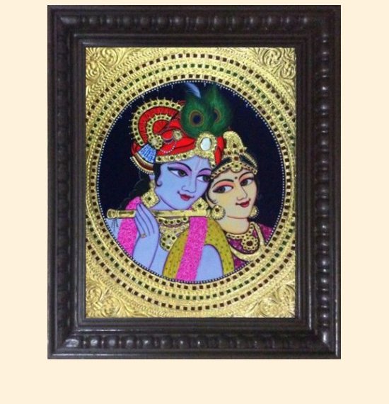 Radha Krishna 5 - 22x18in with frame