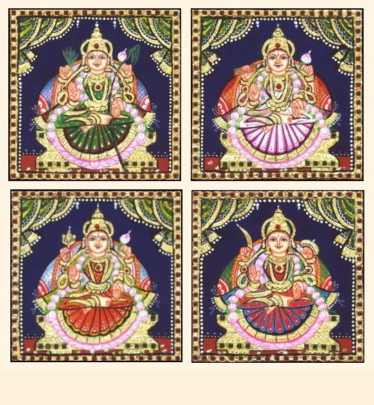 Ashta Lakshmi 40 - 7x7in each (without frame)