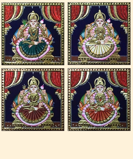 Ashta Lakshmi 44 - 10x10in each (without frame)