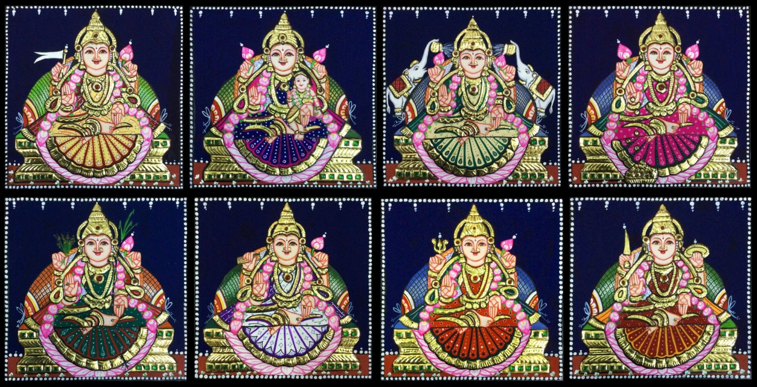 Ashta Lakshmi 49 - 7x7in each (without frame)