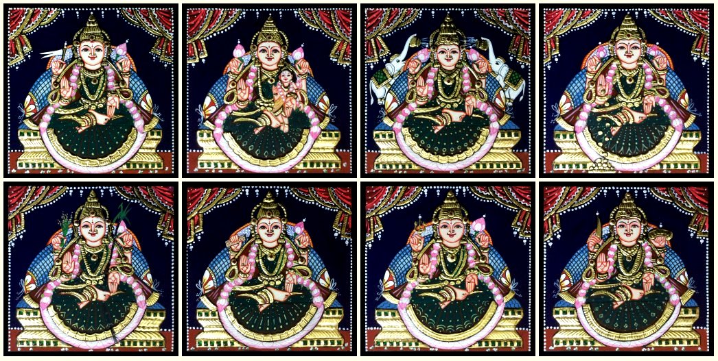 Ashta Lakshmi 50 - 7x7in each (without frame)